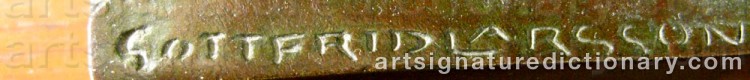 Authentic signature by Gottfrid LARSSON on artwork