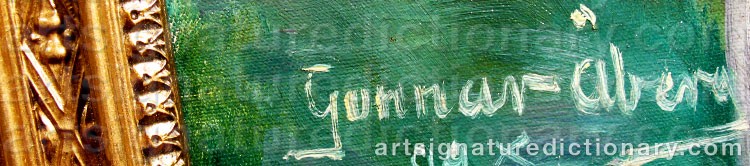 Authentic signature by Gunnar ÅBERG on artwork