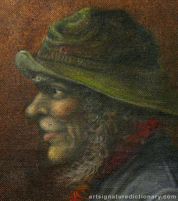 Close-up details showing Béla HRADIL signature forgery characteristics