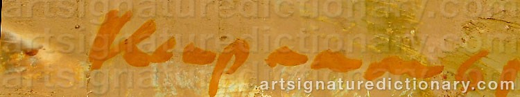 Authentic signature by Jack KAMPMANN on  artwork