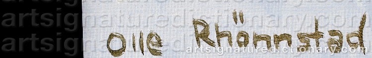 Authentic signature by Olle RHÖNNSTAD on  artwork