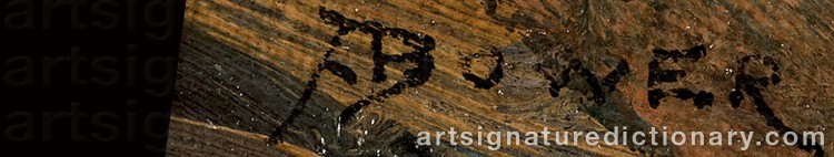 Authentic signature by Alexander BOWERS on  artwork
