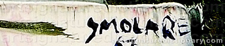 Authentic signature by Waldemar SMOLAREK on  artwork