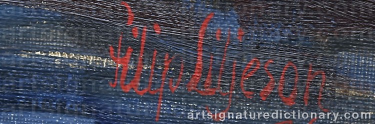 Authentic signature by Filip LILJESON on Painting/Watercolour artwork
