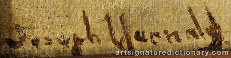 Authentic signature by Joseph W. YARNOLD on Painting/Watercolour artwork