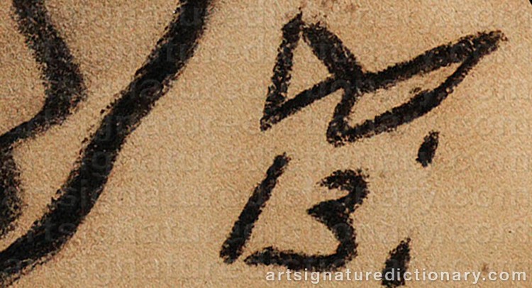 Authentic signature by Wilhelm MORGNER on  artwork