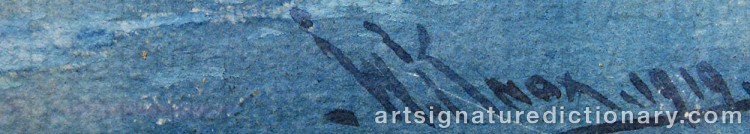 Authentic signature by W. KNOX on  artwork