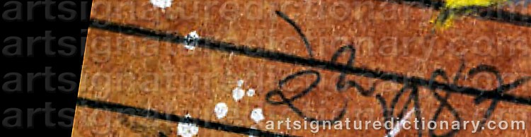 Authentic signature by Baldev DEV on  artwork
