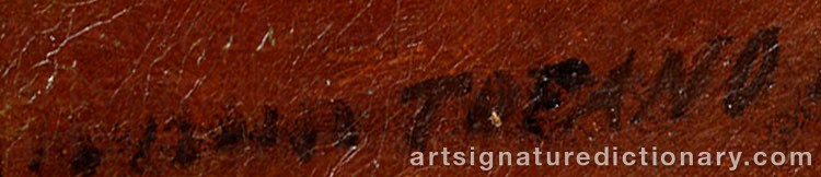 Authentic signature by Edoardo TOFANO on  artwork