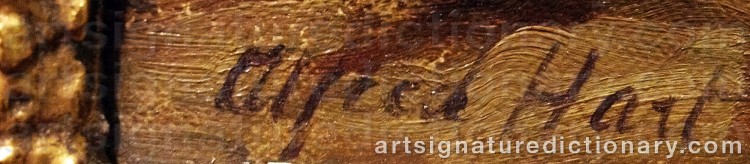 Authentic signature by Alfred A. HART on Painting/Watercolour artwork
