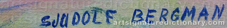 Authentic signature by Sjudolf BERGMAN on  artwork