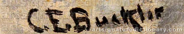 Authentic signature by Charles E. BUCKLER on  artwork