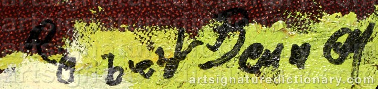 Authentic signature by Robert L. BENNEY on  artwork