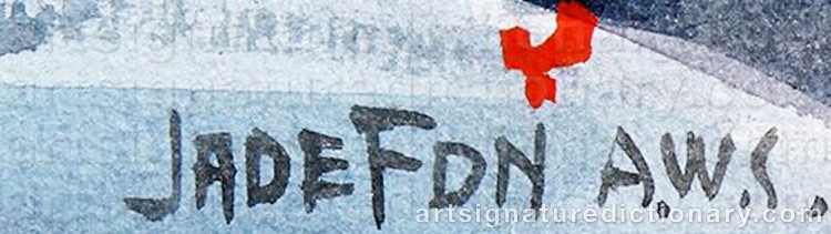 Authentic signature by Jade FON on Painting/Watercolour artwork