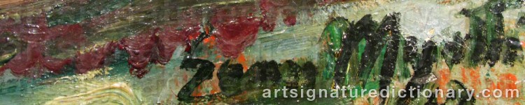 Authentic signature by Eemu MYNTTI on  artwork