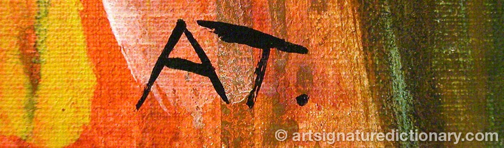 Authentic signature by Anne THOLSTRUP on  artwork