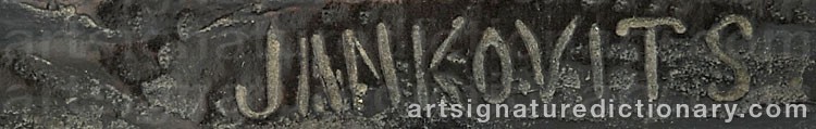 Authentic signature by Gyula JANKOVITS on  artwork