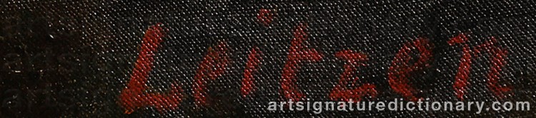 Authentic signature by Karl LEITZEN on  artwork
