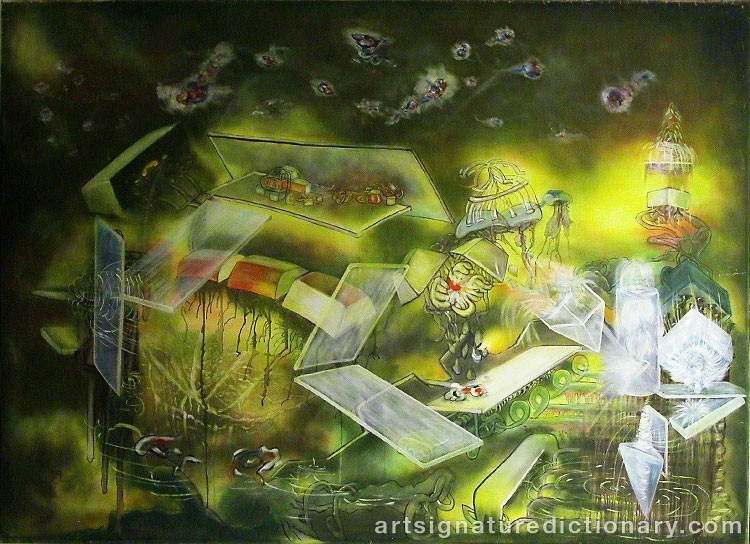Close-up details showing Roberto MATTA signature forgery characteristics