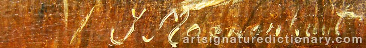 Authentic signature by Jozef Jodocus MOERENHOUT on  artwork