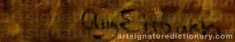 Authentic signature by August EIEBAKKE on  artwork