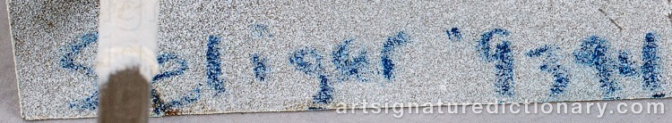 Authentic signature by Jonathan SELIGER on  artwork