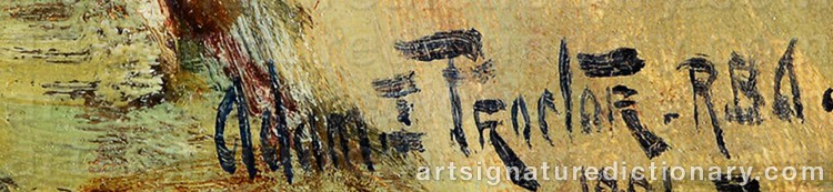 Authentic signature by Adam Edwin PROCTOR on Painting/Watercolour artwork