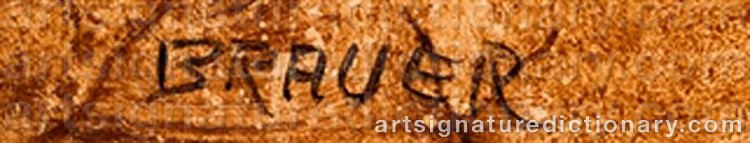 Authentic signature by Arik BRAUER on artwork