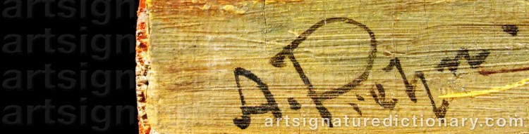 Authentic signature by Alfred PREHN on  artwork