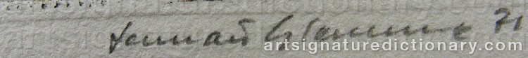 Authentic signature by Lennart GLEMME on artwork