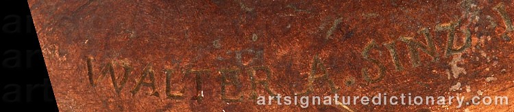 Authentic signature by Walter A. SINZ on artwork