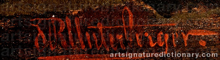 Authentic signature by Franz Richard UNTERBERGER on artwork