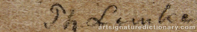 Authentic signature by Johan Philip LEMKE on  artwork