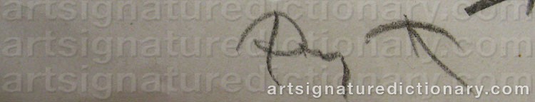 Authentic signature by Pug KARLSSON on artwork
