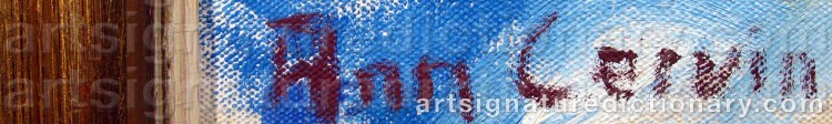 Authentic signature by Anna CERVIN on  artwork