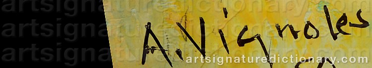 Authentic signature by André VIGNOLES on  artwork
