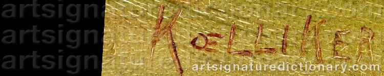 Authentic signature by Oscar KOELLIKER on  artwork