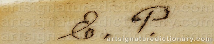 Authentic signature by E. (Sami Artist) POKKA on  artwork