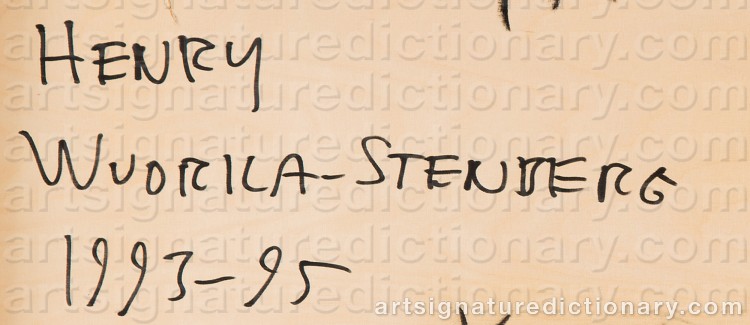 Authentic signature by Henry WUORILA-STENBERG on Painting/Watercolour artwork