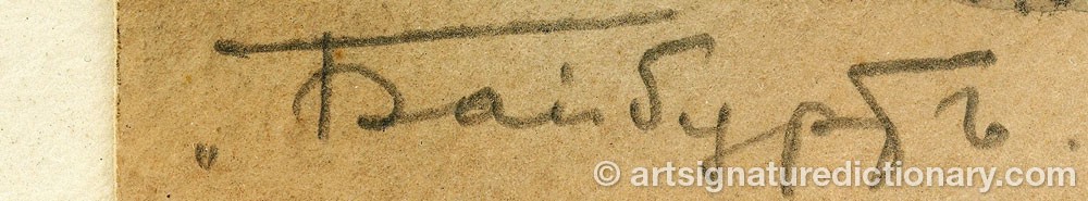 Authentic signature by Boris Ivanovich TSVETKOV on  artwork