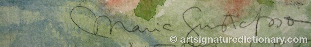 Authentic signature by Marie GUSTAFSSON on  artwork