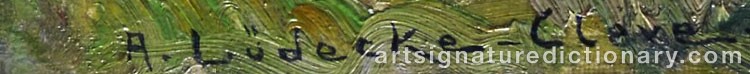 Authentic signature by August LÜDECKE-CLEVE on  artwork