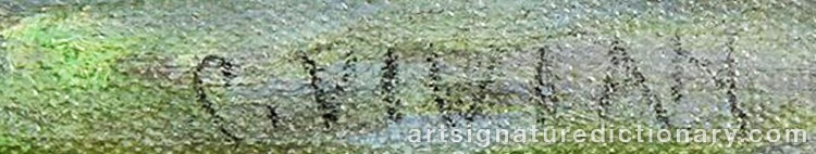 Authentic signature by Calithea VIVIAN on Painting/Watercolour artwork