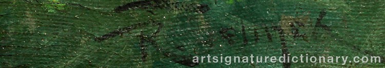 Authentic signature by Rudolf JELINEK on  artwork