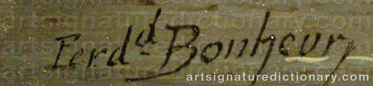 Authentic signature by Ferdinand BONHEUR on  artwork
