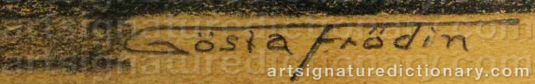 Authentic signature by Gösta FRÖDIN on  artwork