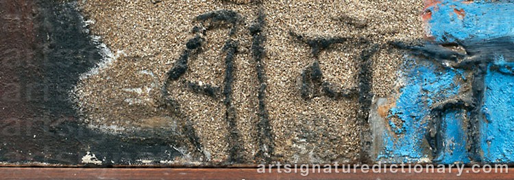 Authentic signature by Mohan SAMANT on  artwork