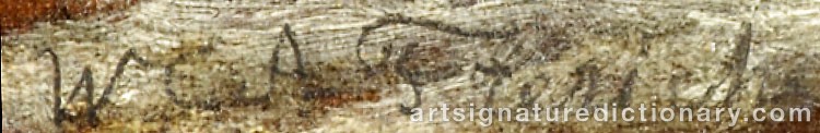 Authentic signature by William Charles Anthony FRERICHS on  artwork