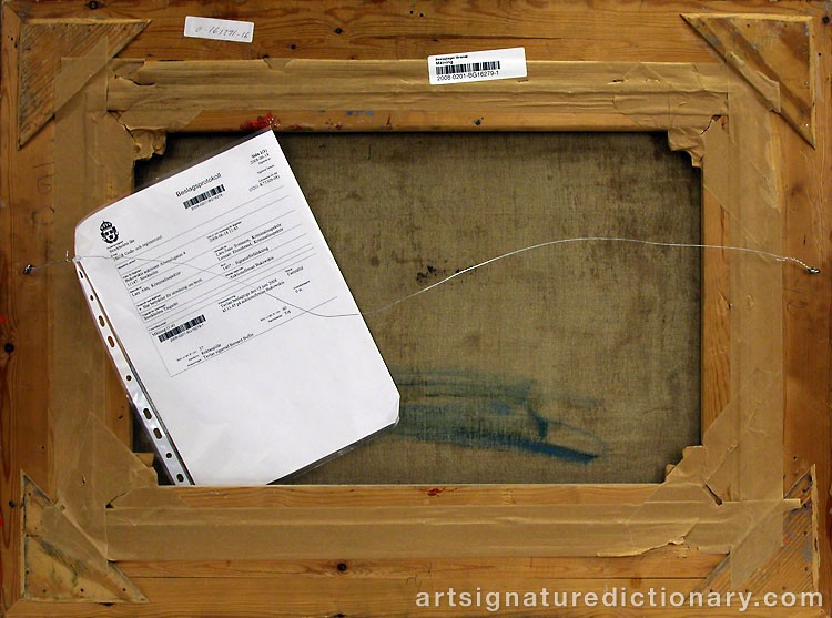 Close-up details showing Bernhard BUFFET signature forgery characteristics