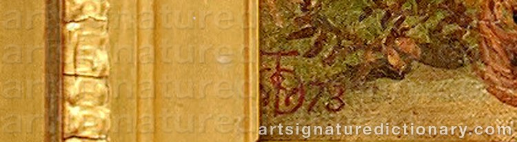 Authentic signature by William Charles Thomas DOBSON on  artwork